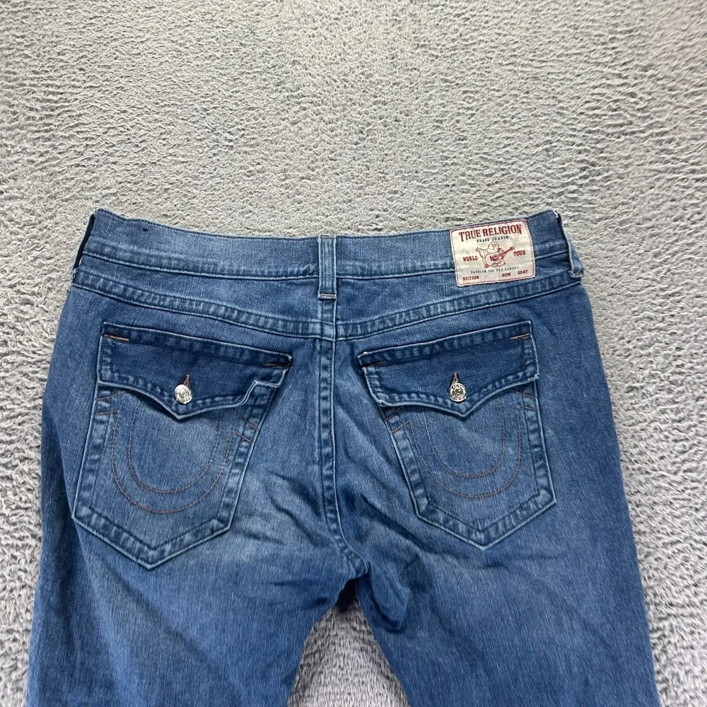 True Religion Rocco Jeans Mens 40x32 Blue Cotton Denim Skinny Relaxed Stretch